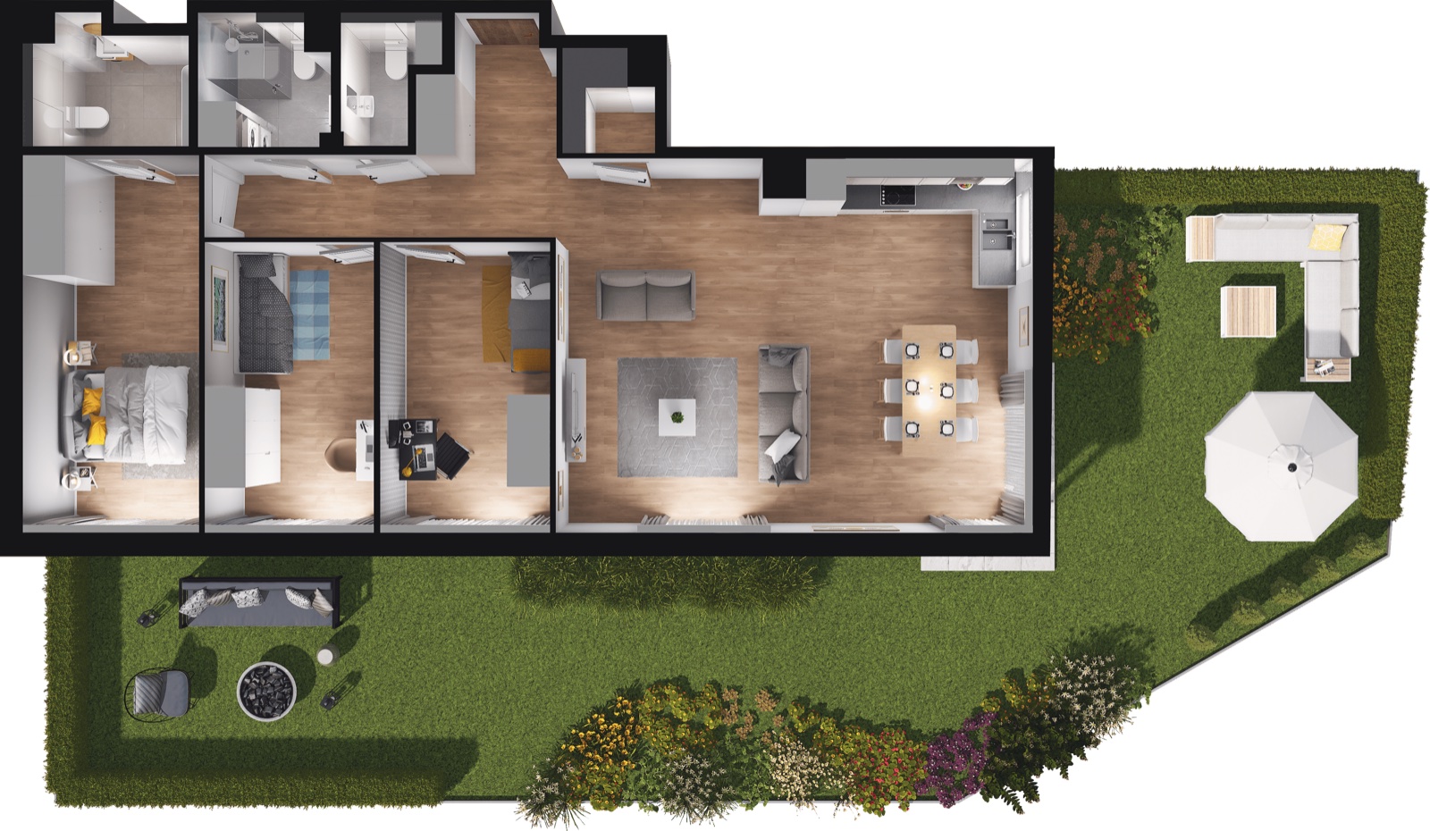 Rzut 3D apartamentu C.0.4