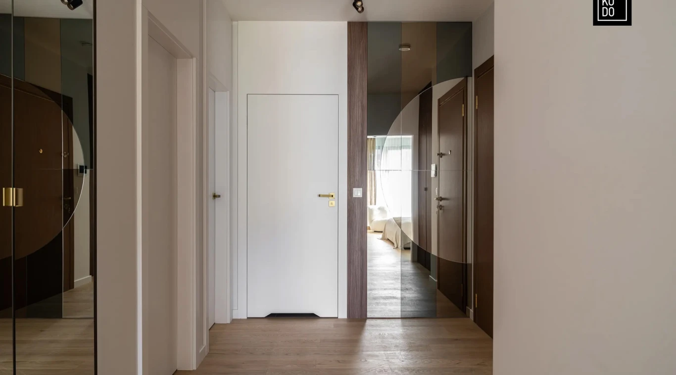 Wykończony przedpokój w mieszkaniau Odea Park, Gdańsk Stare Miasto