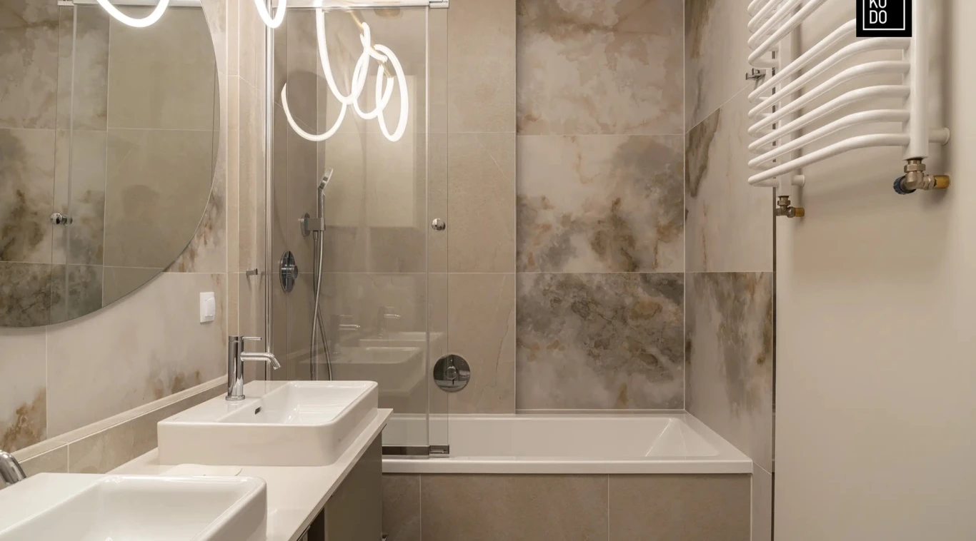 Wykończona łazienka w inwestycji Odea Park, Gdańsk Aniołki