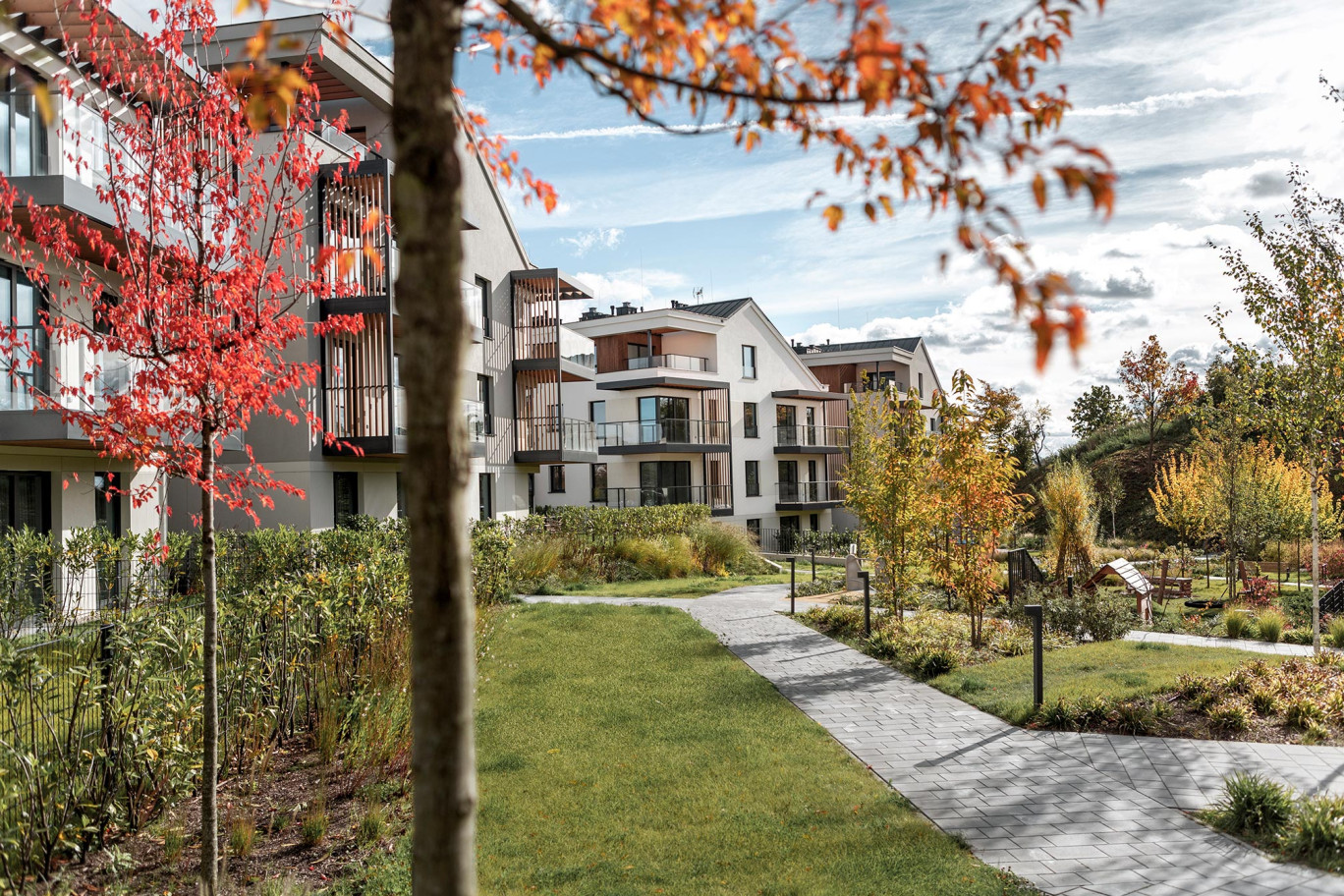 Zielony ogródek na osiedlu Odea Park, Gdańsk Siedlce