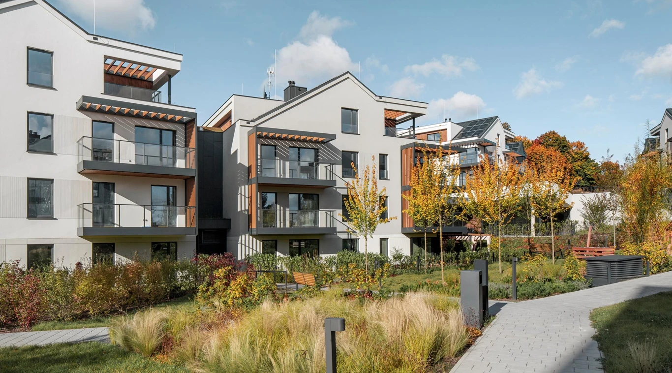 Zielone otoczenie osiedla Odea Park w Gdańsku Śródmieście