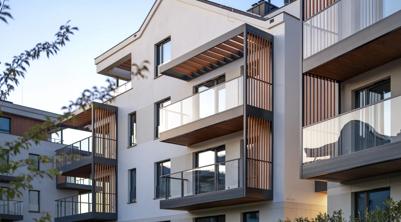 Budynki Odea Park z dużymi i przestrzennymi oknami, Gdańsk Siedlce