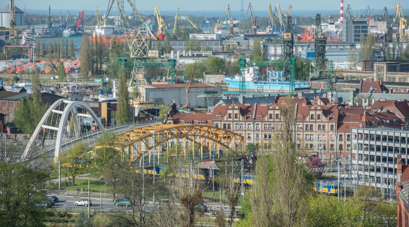 Widok na Gdańsk Stocznia z Odea Park